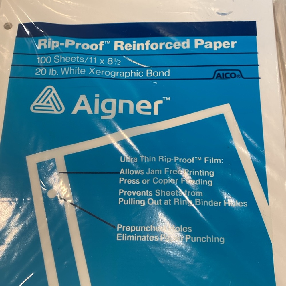 NIP One Package Aigner Rip-Proof Reinforced Paper - Picture 2 of 4